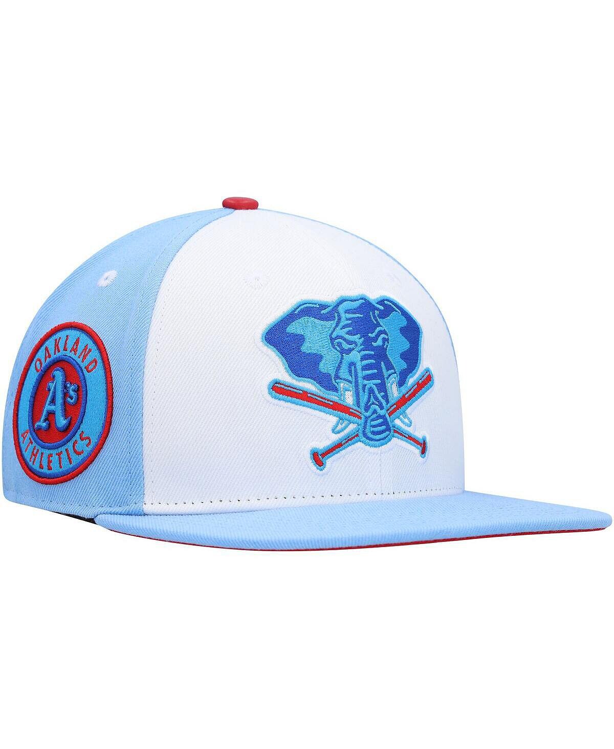

Мужская белая, голубая кепка Oakland Athletics Blue Raspberry Ice Cream Drip Snapback Hat Pro Standard