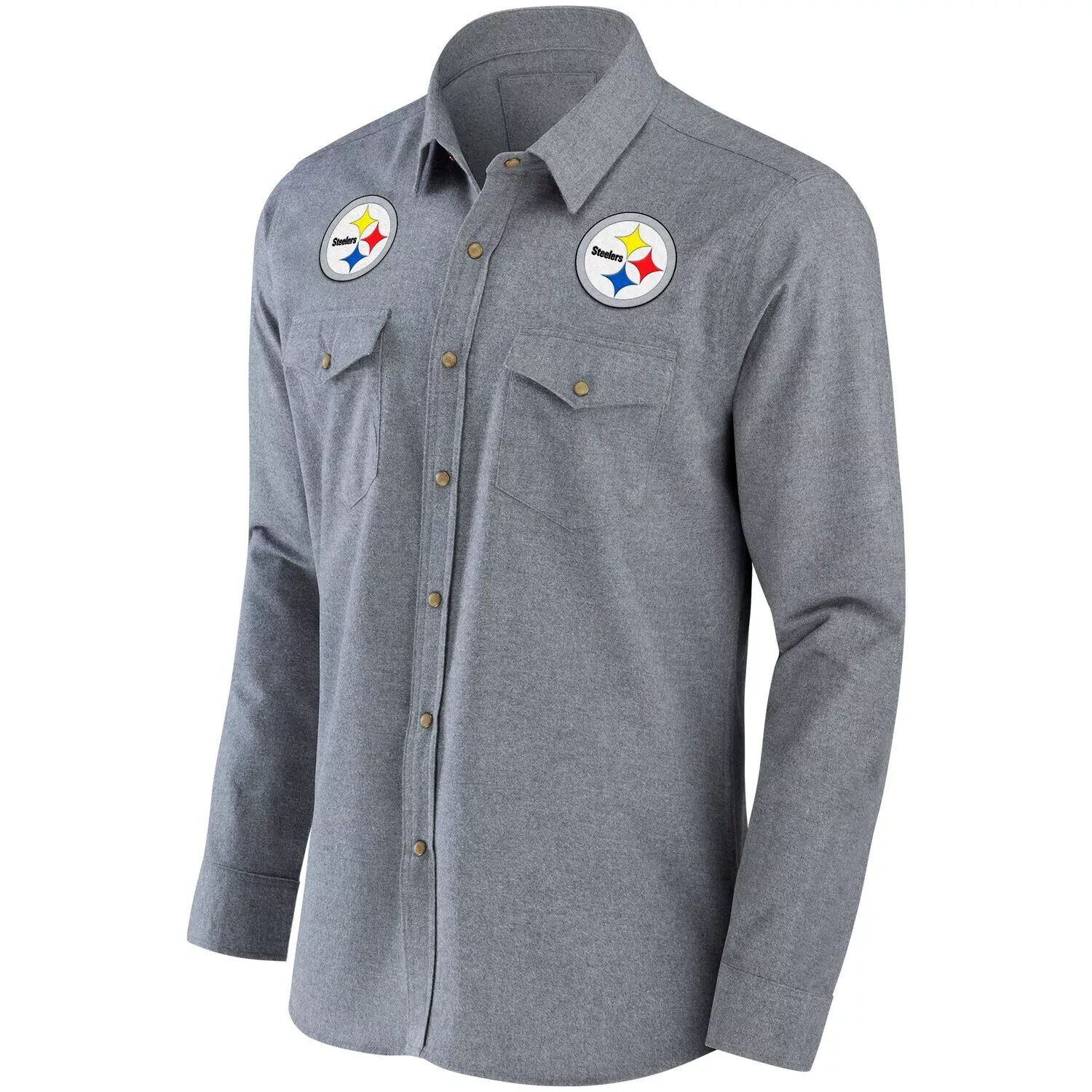 

Мужская коллекция NFL x Darius Rucker от Fanatics серая рубашка с длинным рукавом на пуговицах Pittsburgh Steelers Chambray