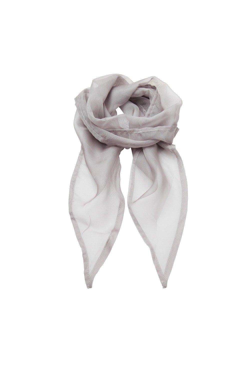 Деловой шифоновый деловой шарф Premier, серебро шифоновый радужный цветной шарф женский шарф arn танцевальный шелковый шарф большой размер