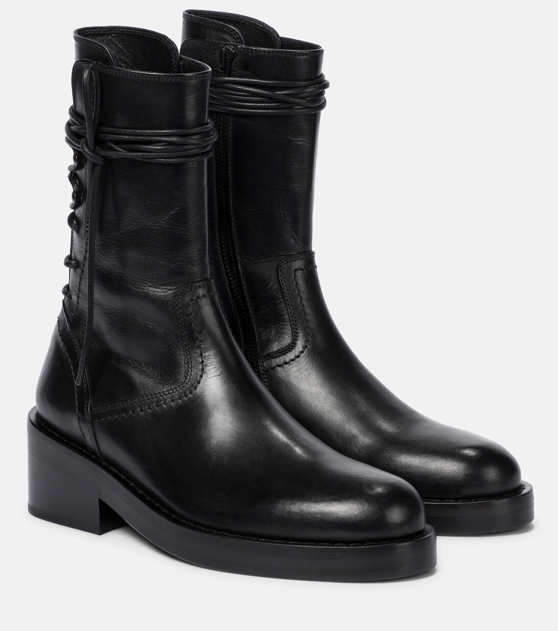 

Кожаные ботильоны Ann Demeulemeester, черный