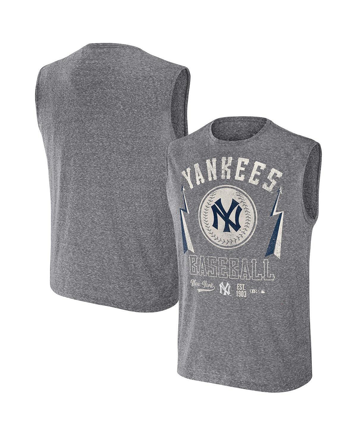 блузка new york style без рукавов 44 размер Мужская майка Darius Rucker Collection от Charcoal New York Yankees Muscle Tank Top Fanatics