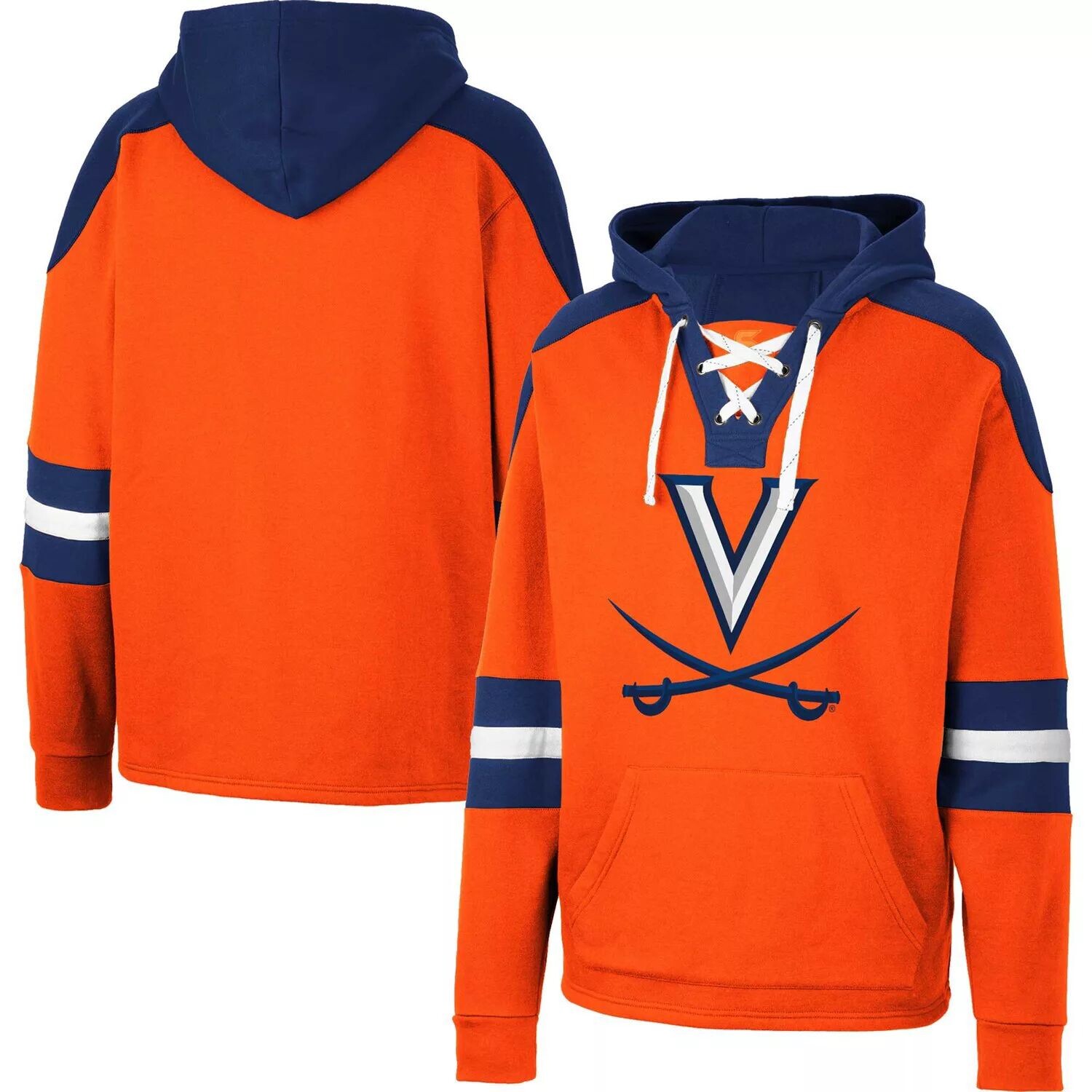 

Мужской пуловер с капюшоном Colosseum Orange Virginia Cavaliers на шнуровке 4.0