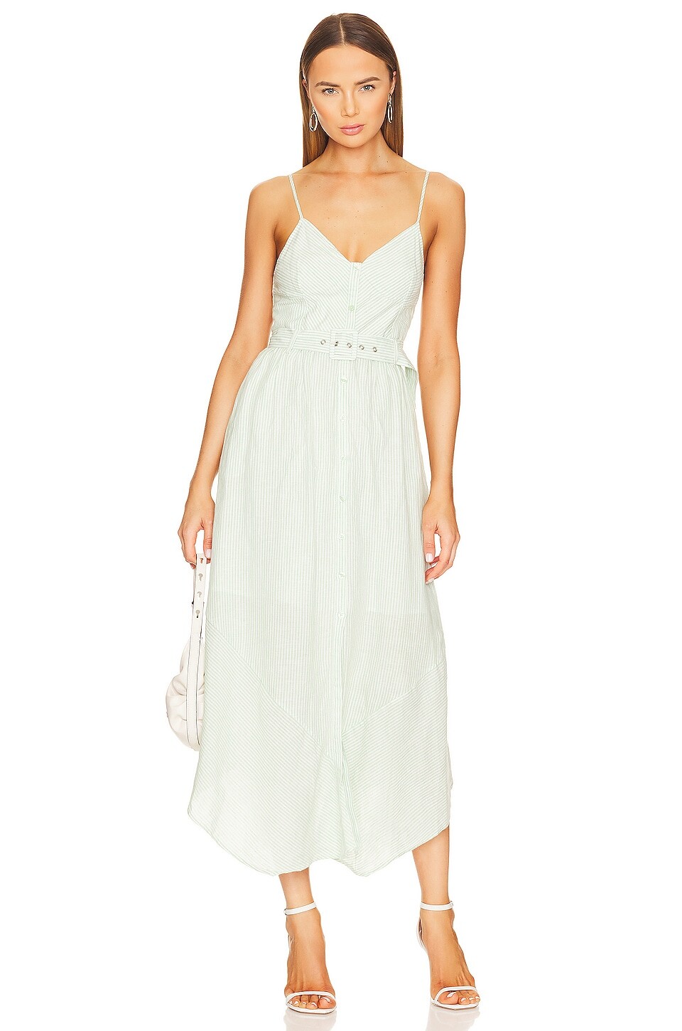 

Платье миди JONATHAN SIMKHAI STANDARD Leighton Belted, цвет Spring Green