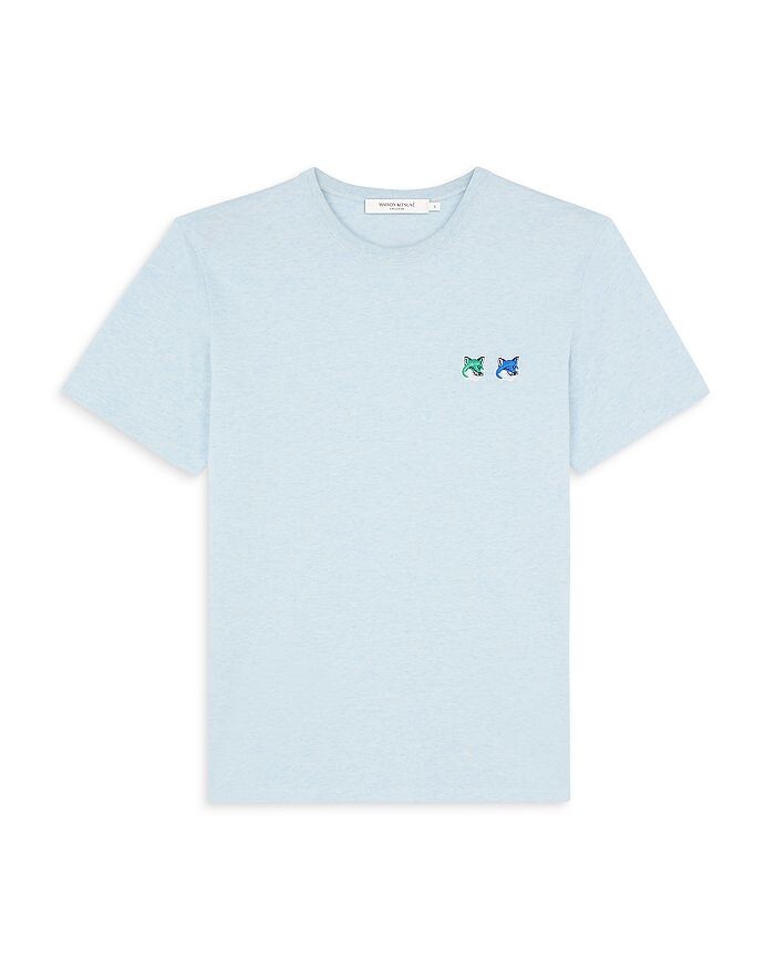 

Классическая футболка с двойной монохромной нашивкой Fox Head Maison Kitsune, Серый
