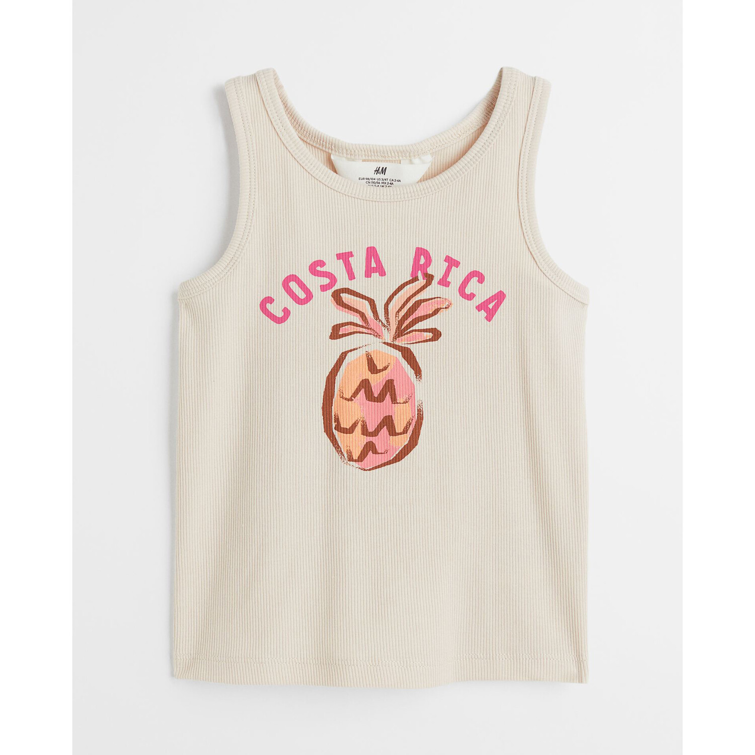 

Майка из хлопкового джерси H&M Costa Rica Pineapple, светло-бежевый/вишневый/оранжевый