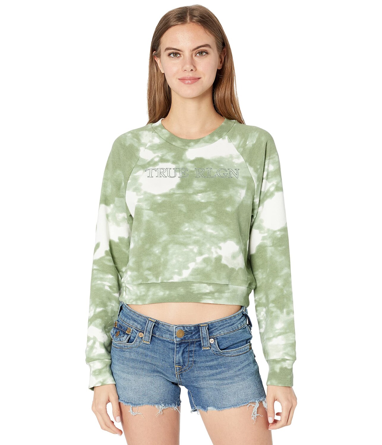 

Толстовка True Religion, Tie-Dye Shrunk Raglan Sweatshirt