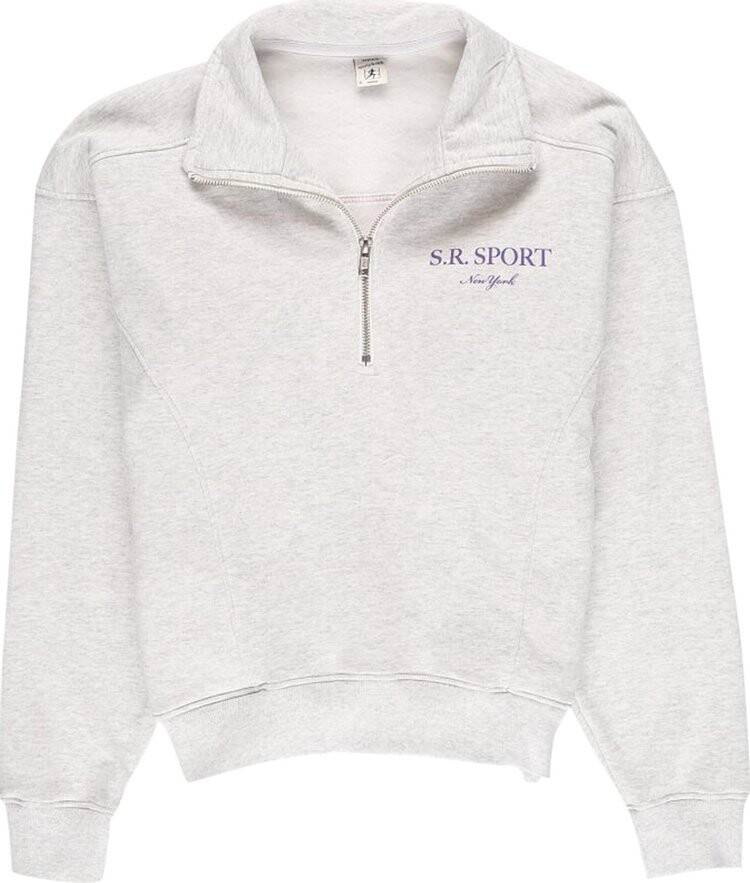 

Толстовка Sporty & Rich Wimbledon Quarter Zip 'Heather Grey/Purple', серый