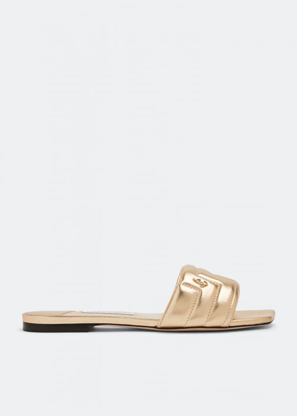 

Сандалии JIMMY CHOO Themis flat sandals, золотой