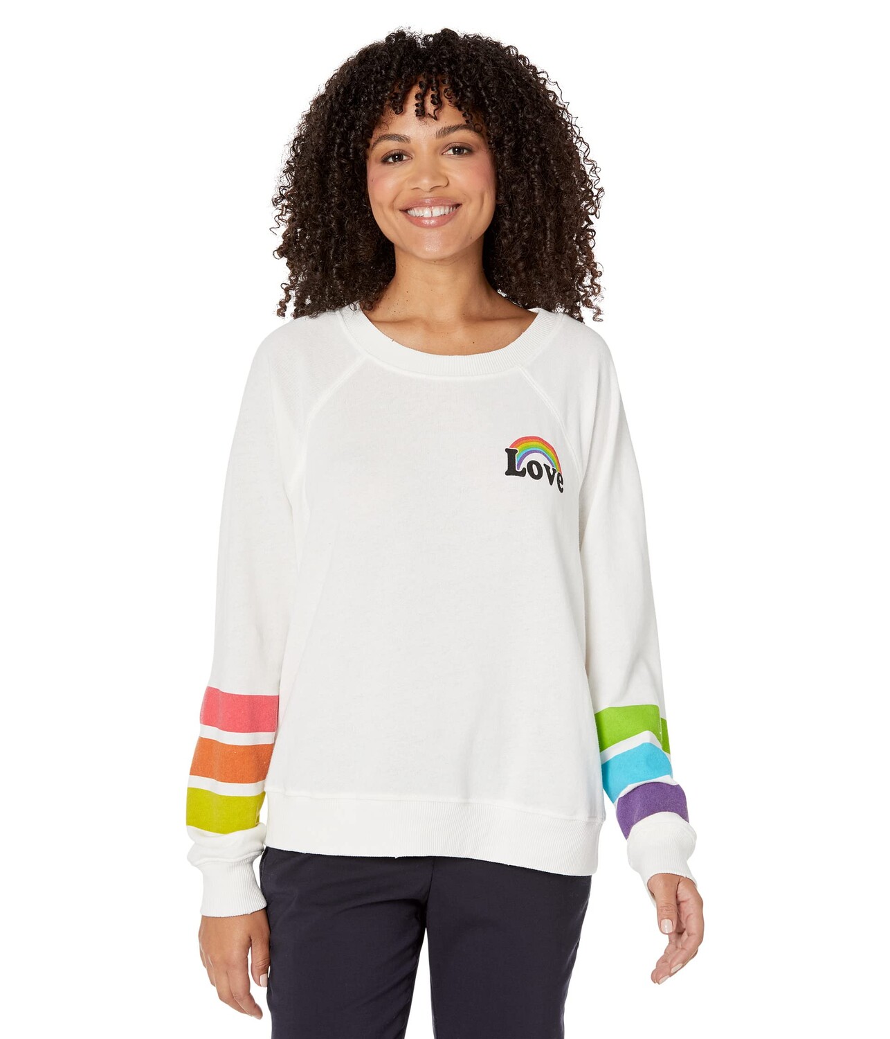 

Худи Wildfox, Rainbow Stripes Sommers Sweatshirt, Серый