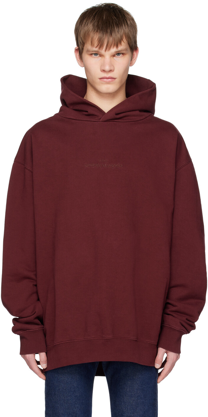 

Бордовый худи с вышивкой Maison Margiela