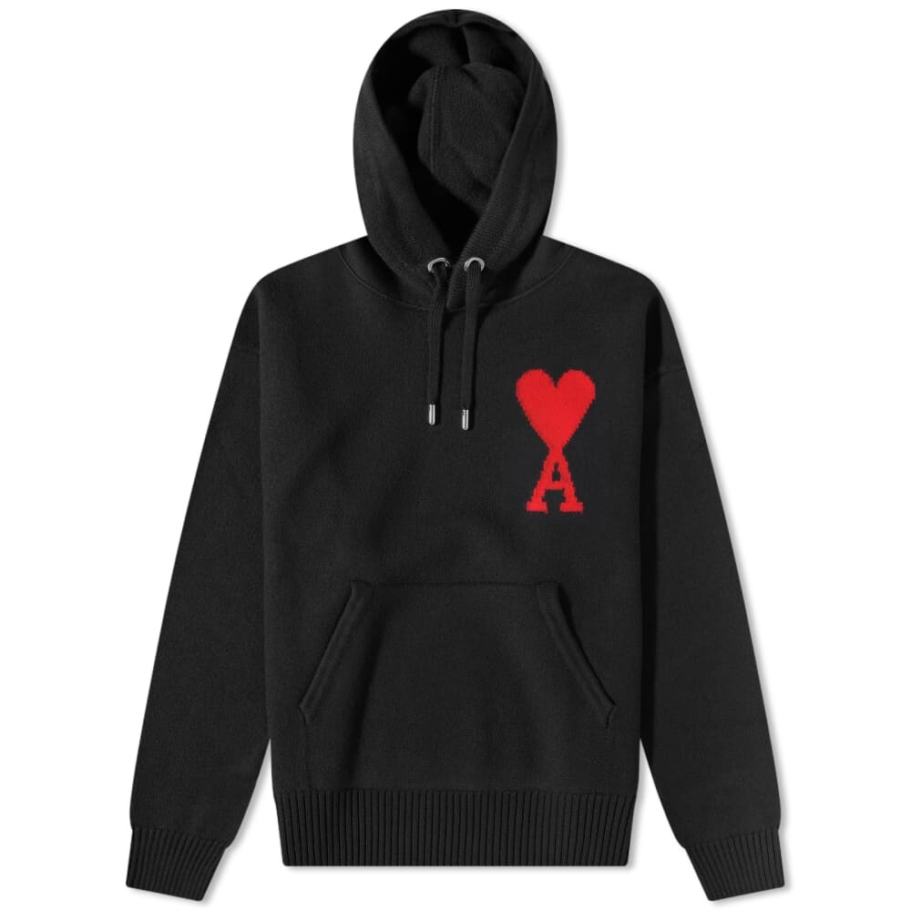 

Толстовка AMI Large A Heart Knitted Popover Hoody, Черный