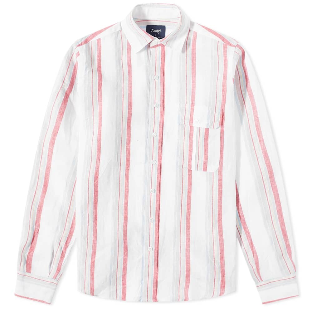 

Рубашка Drake's Stripe Linen Summer Shirt