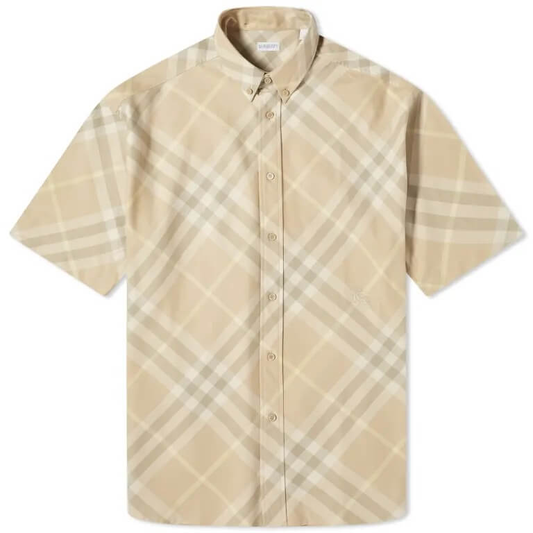 Рубашка Burberry Ekd Logo Short Sleeve Check, бежевый рубашка burberry check cotton бежевый