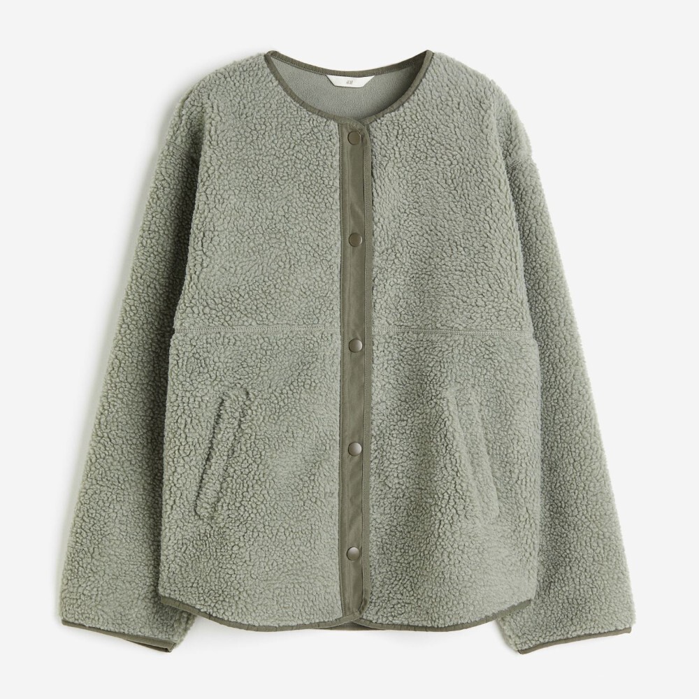 

Куртка H&M Teddy Fleece, хаки