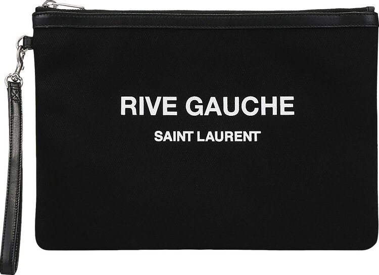 

Сумка Saint Laurent Rive Gauche Zippered Pouch Black, черный