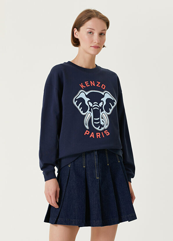 

Толстовка с логотипом Слона Kenzo, синий