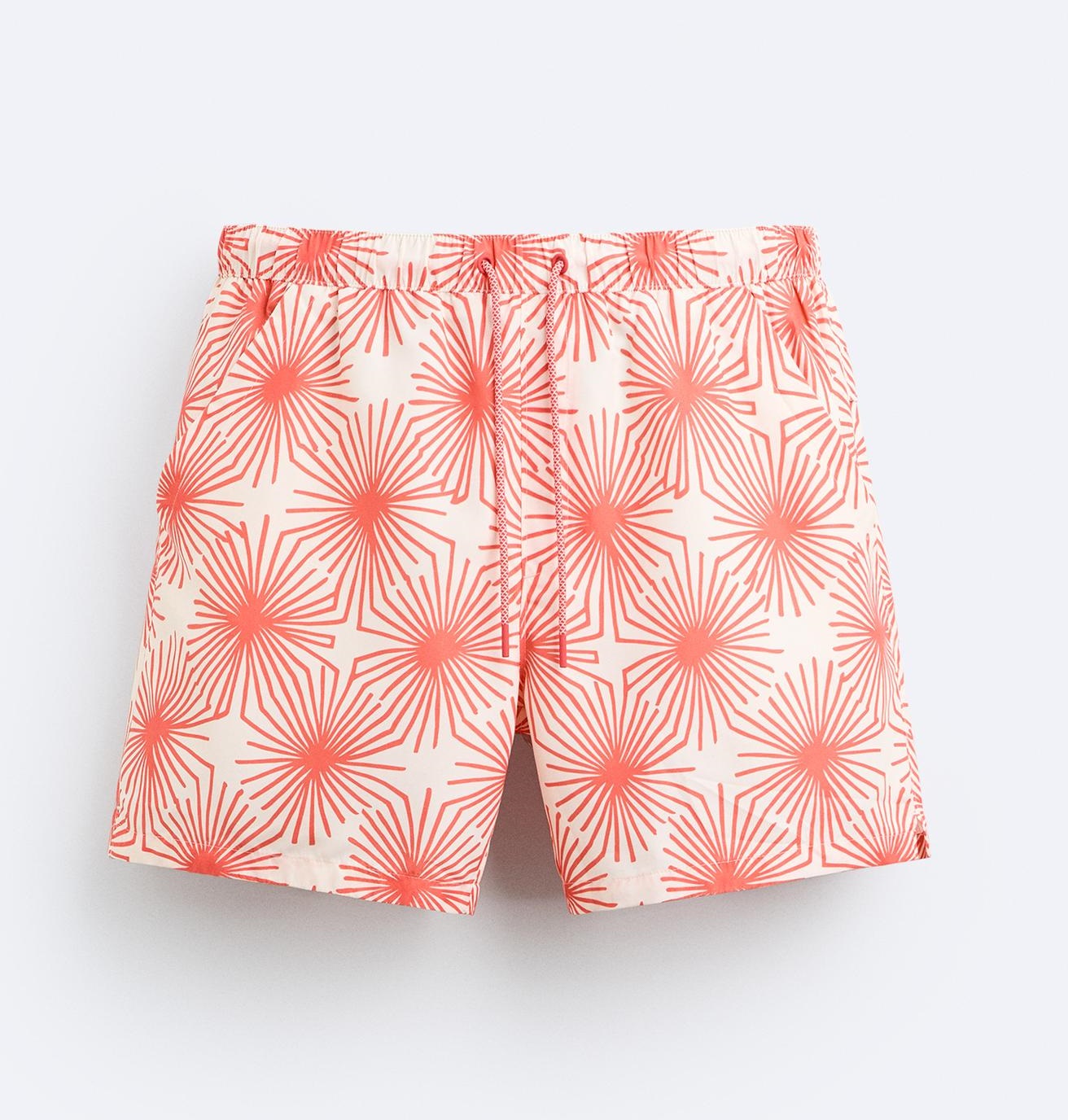 Шорты для плавания Zara Regular Geometric Print Trunks, розовый рубашка zara geometric print розовый