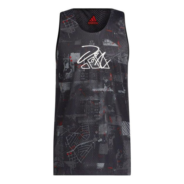 Майка Adidas Geometry Pattern Logo Printing Straight Sports Black Vest, Черный