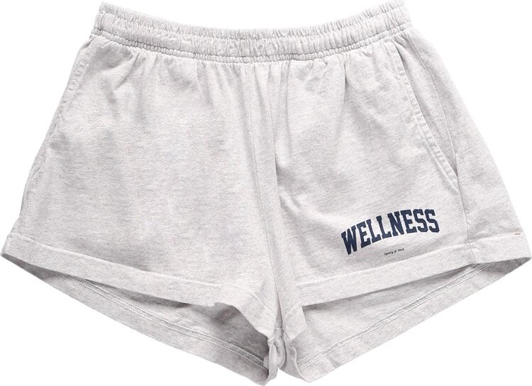 

Шорты Sporty & Rich Wellness Ivy Shorts 'Heather Grey/Navy', серый