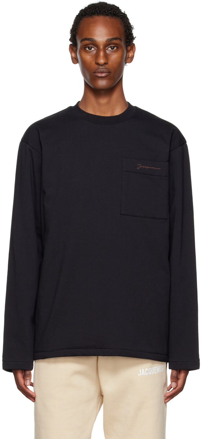 

Черная футболка с длинным рукавом Le Papier 'Le T-Shirt Bricciola' Jacquemus, Черный
