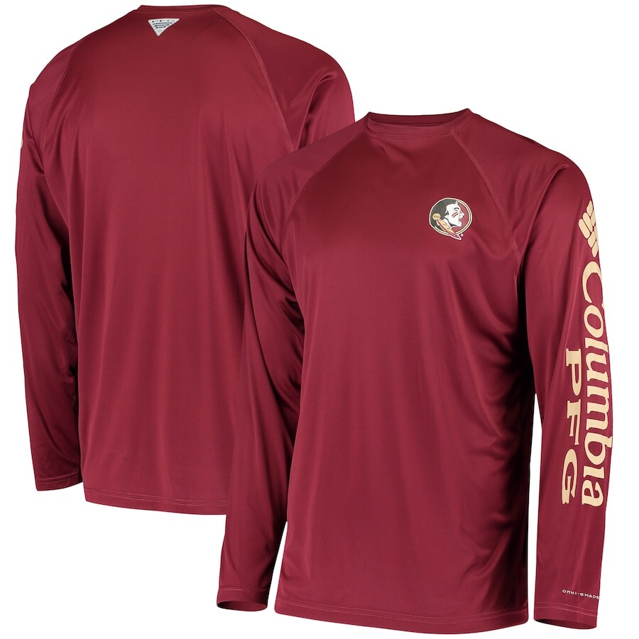 

Футболка с длинным рукавом Columbia Florida State Seminoles, гранатовый