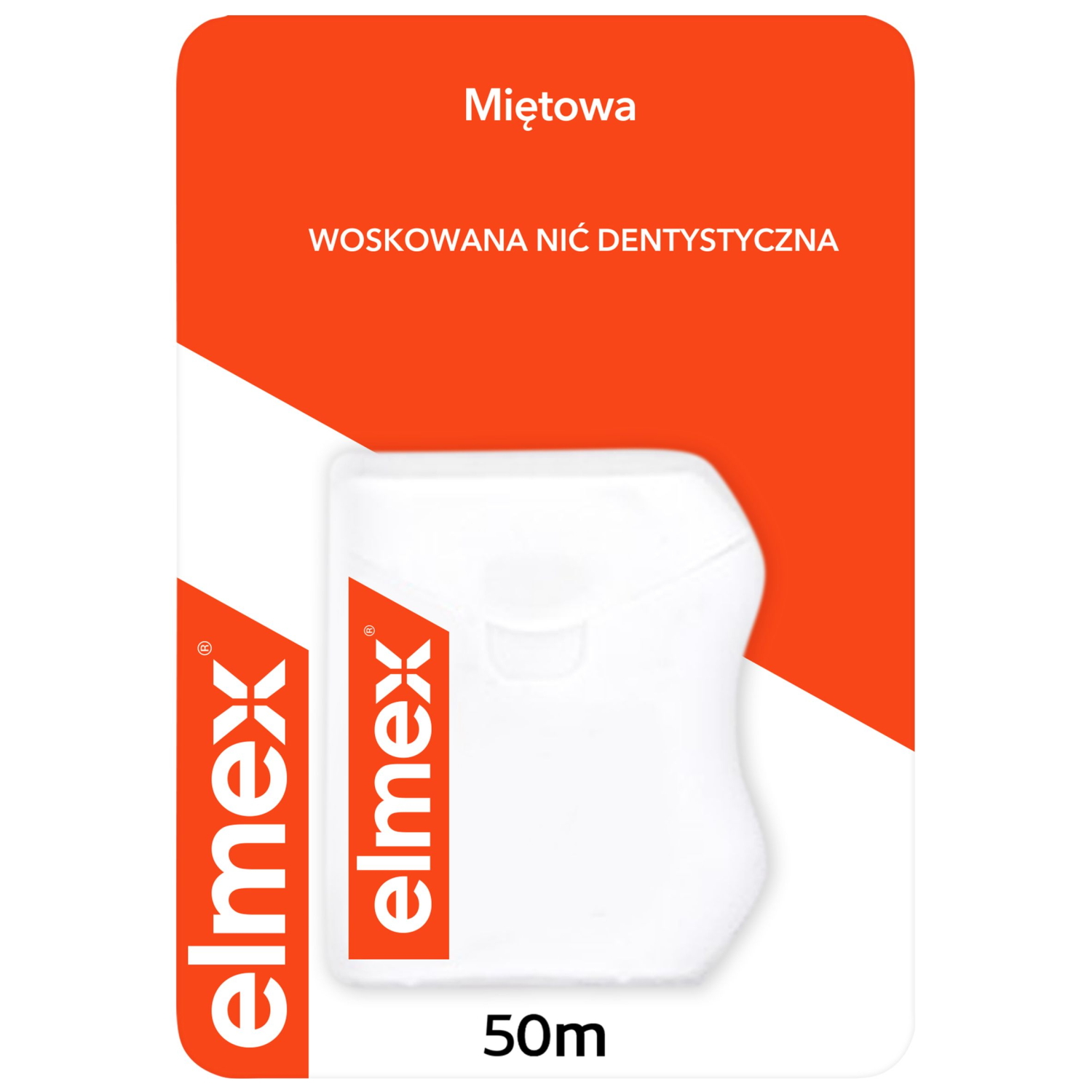 цена Elmex Woskowana вощеная зубная нить 50 м, 1 шт.