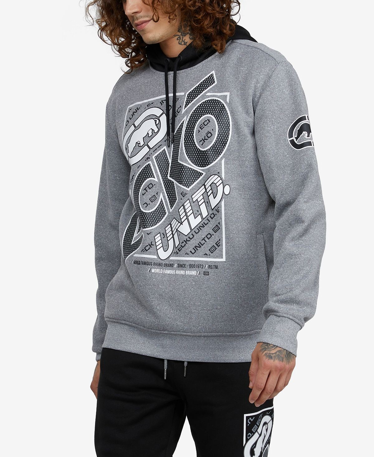 

Мужская толстовка с капюшоном block out speed Ecko Unltd, серый