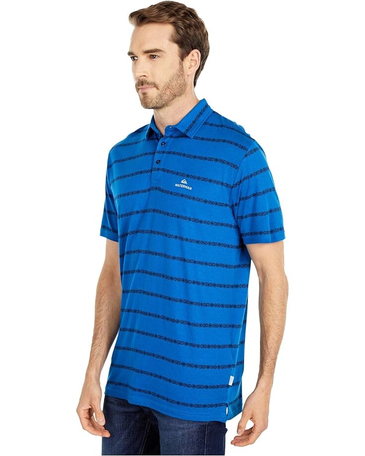 

Поло Quiksilver Waterman Free Cast Polo, цвет Classic Blue Reelback Striper