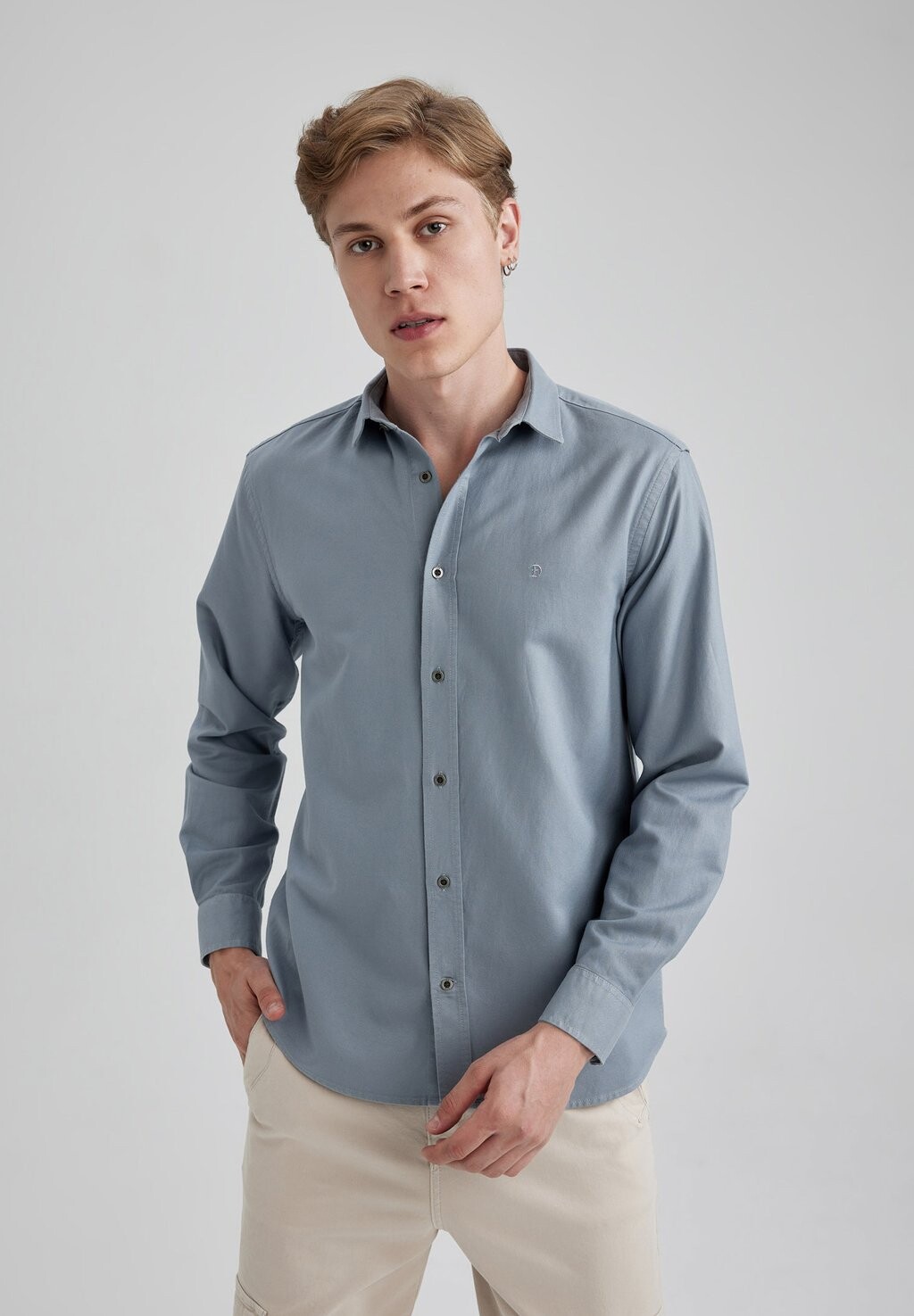 

Рубашка Regular Fit DeFacto, цвет grey