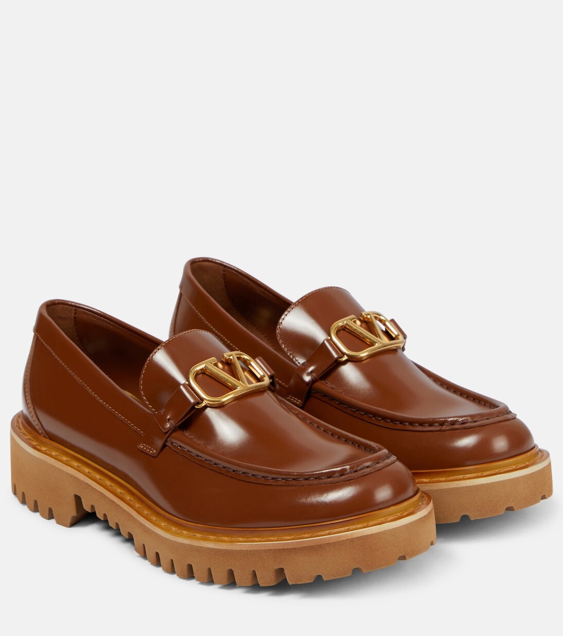 

Фирменные кожаные лоферы vlogo Valentino Garavani, коричневый