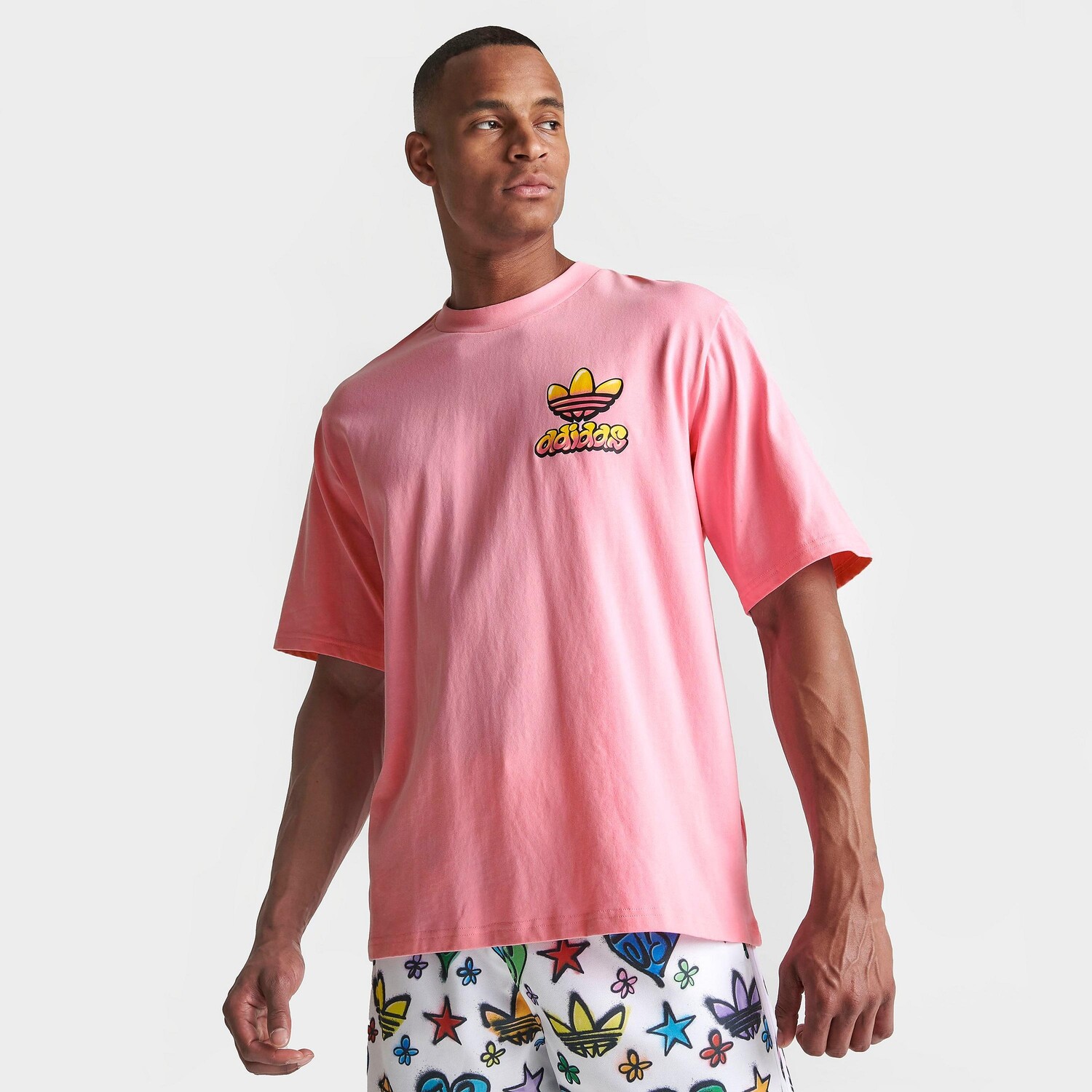 

Футболка с граффити Adidas Originals x Jeremy Scott с граффити, розовый