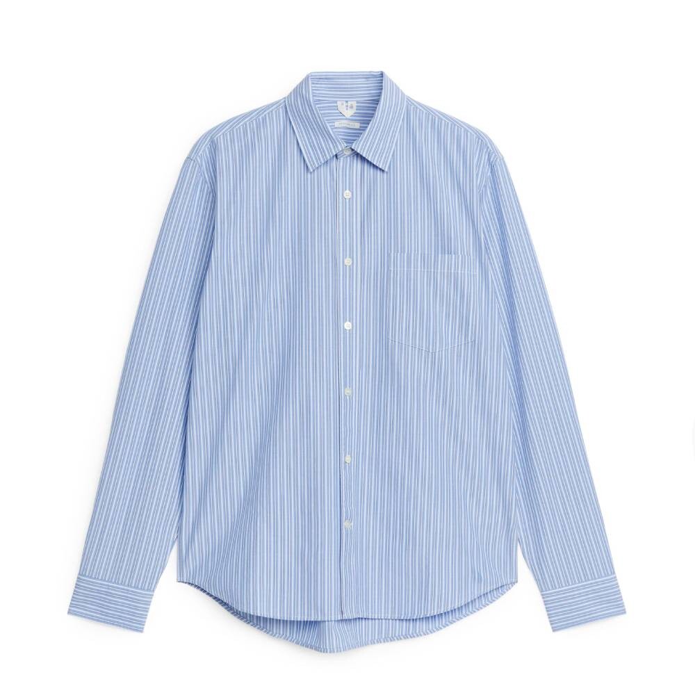 

Рубашка ARKET Poplin, голубой/синий/белый