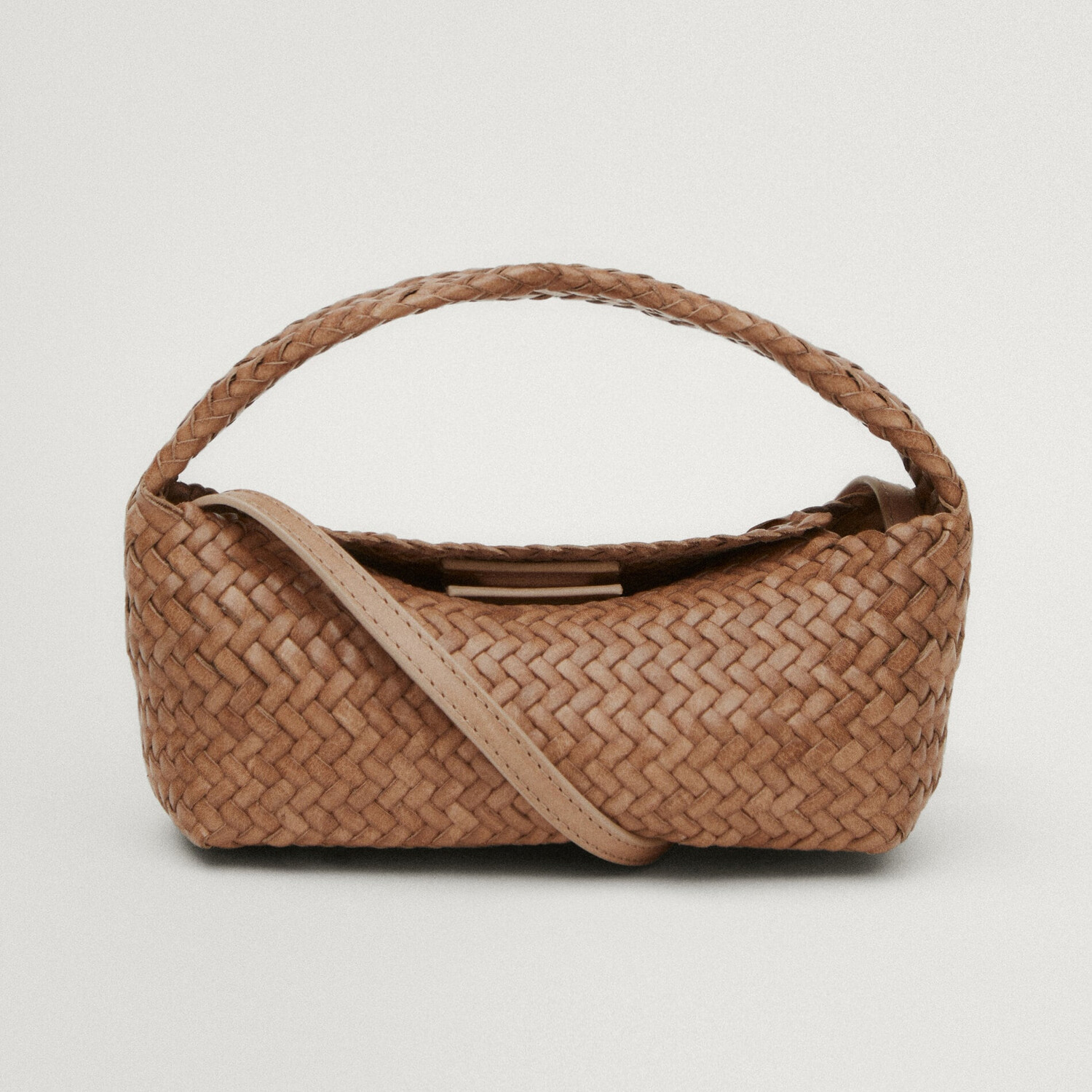 

Сумка Massimo Dutti Woven Nappa Leather Mini, бежевый