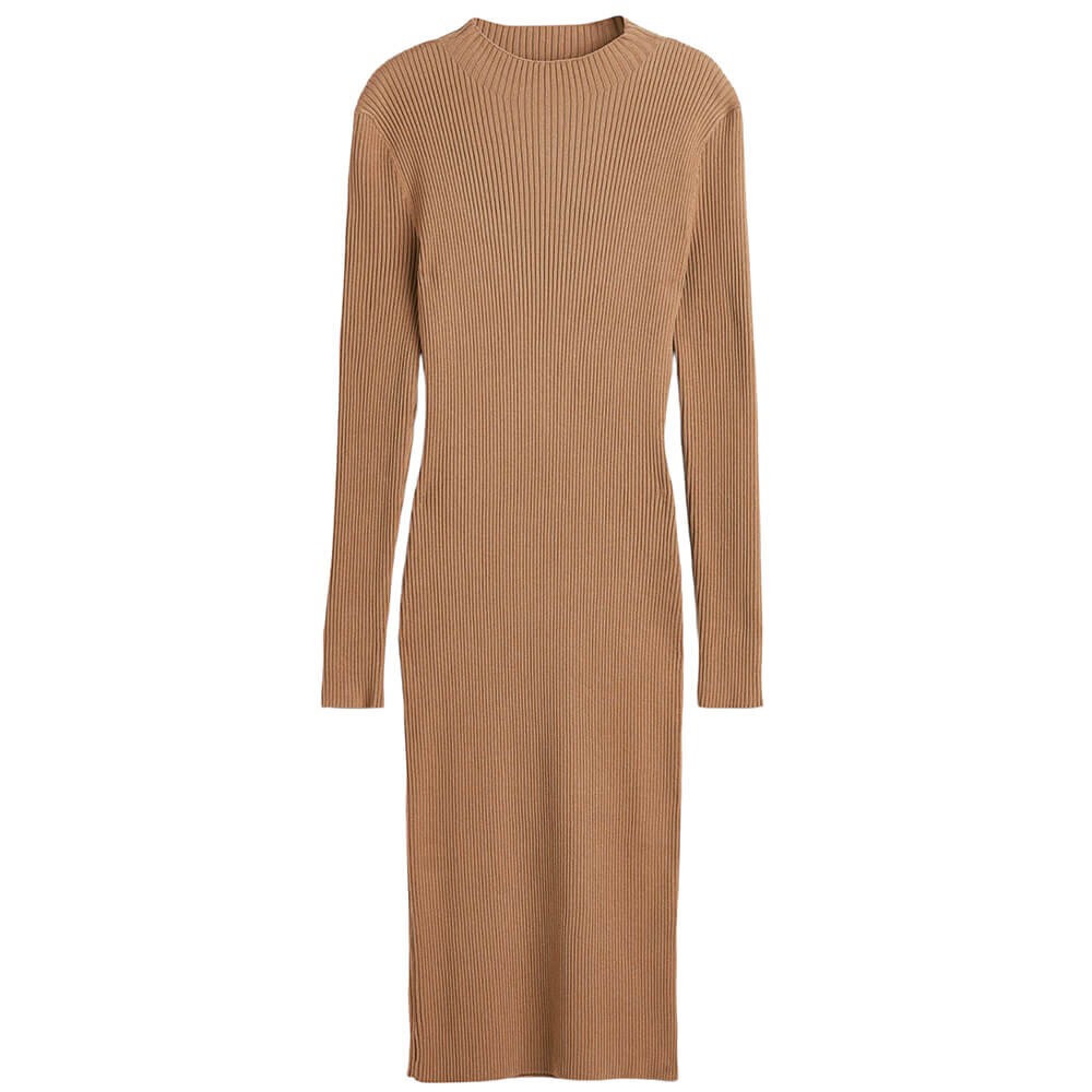 

Платье H&M Ribbed Knit, темно-бежевый