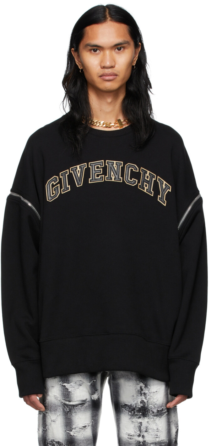 

Черная кожаная толстовка с логотипом Givenchy, Черный