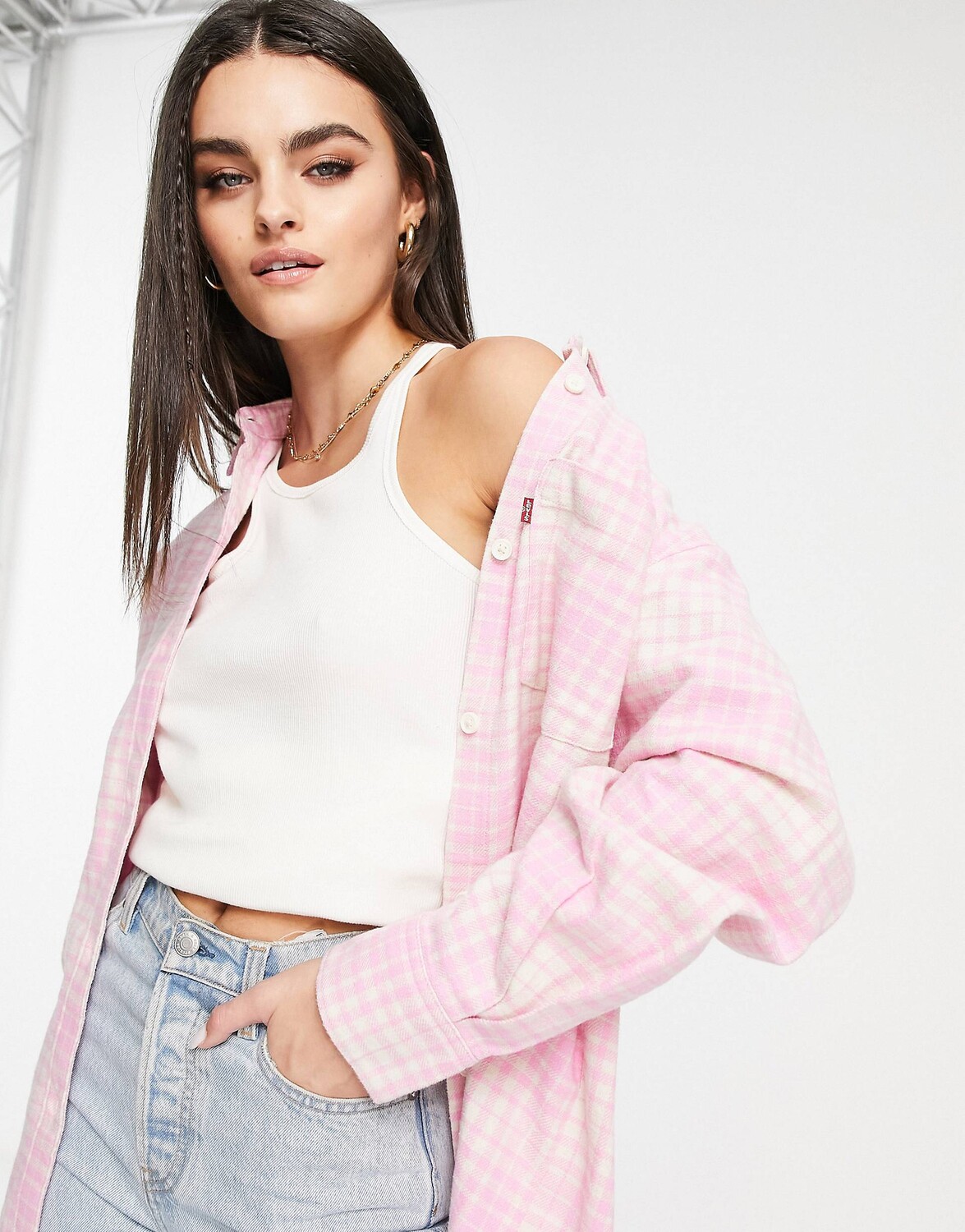 

Рубашка оверсайз Levi's в розовую клетку