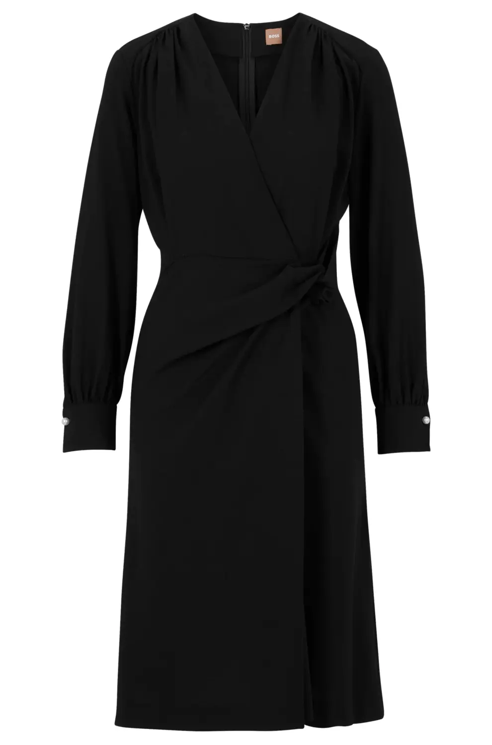 

Платье Boss Wool-blend Slim-fit With Twist Front, черный