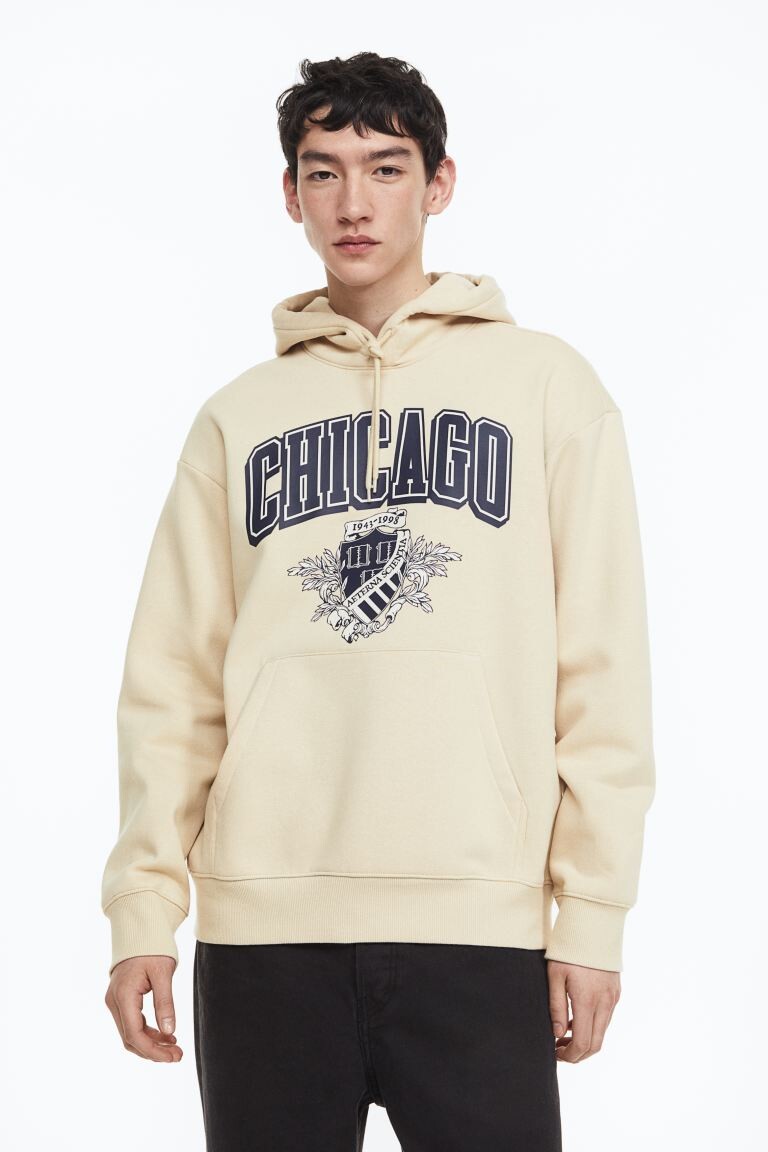 

Худи свободного кроя H&M, бежевый/чикаго