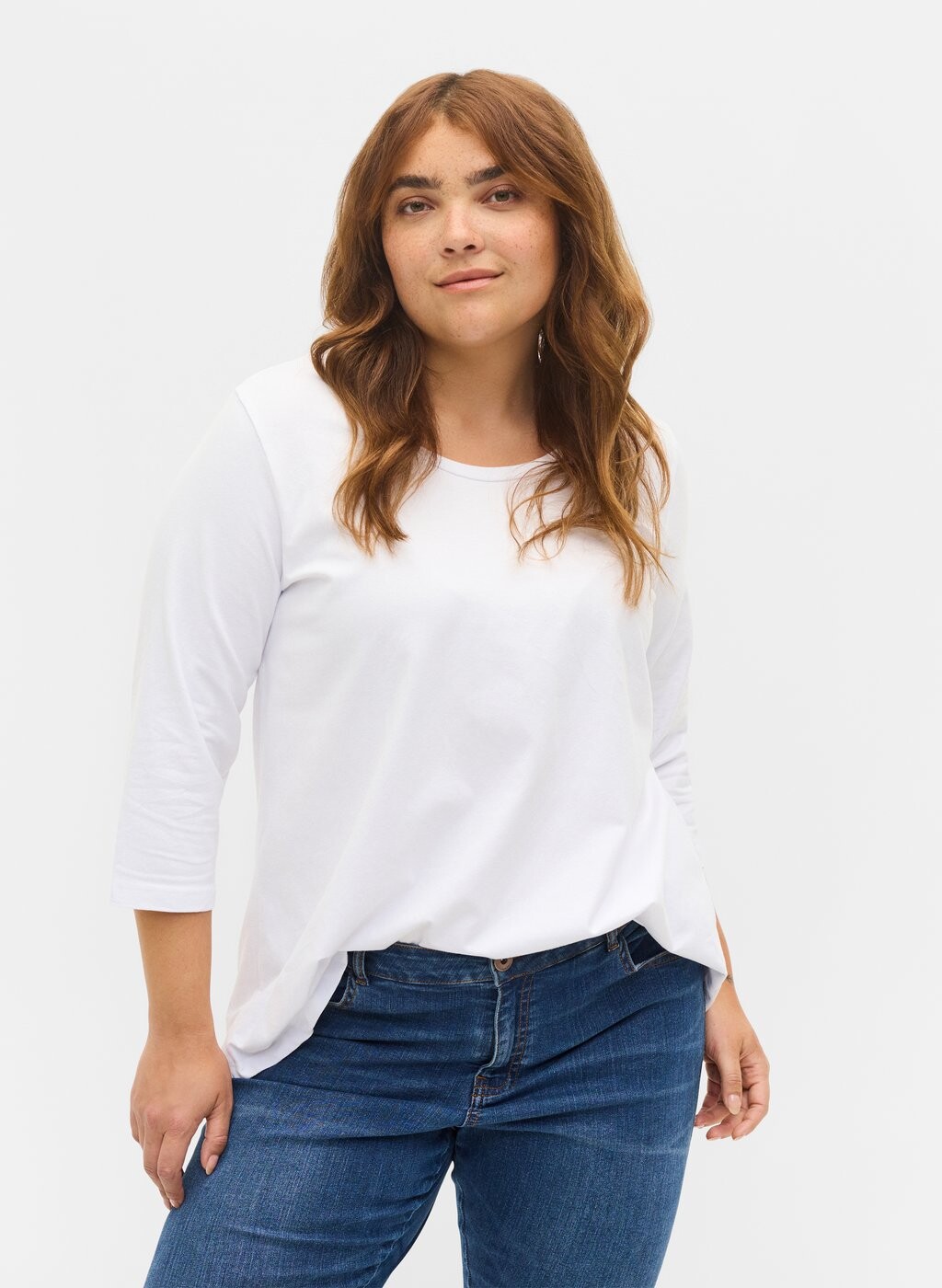 

Рубашка с длинным рукавом BASIC MIT 3/4 ÄRMELN Zizzi, цвет bright white