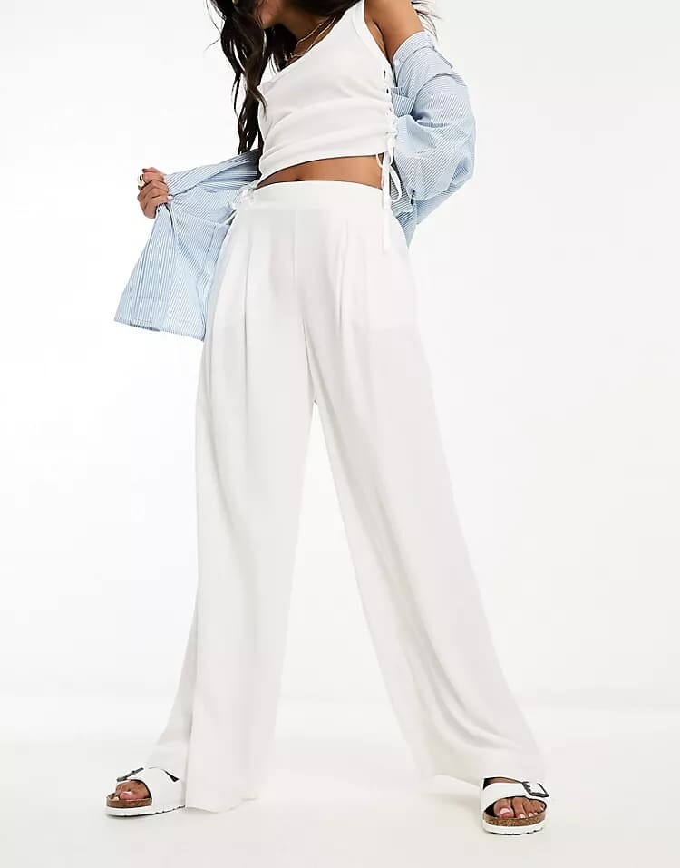 

Брюки ASOS DESIGN Wide Leg, белый