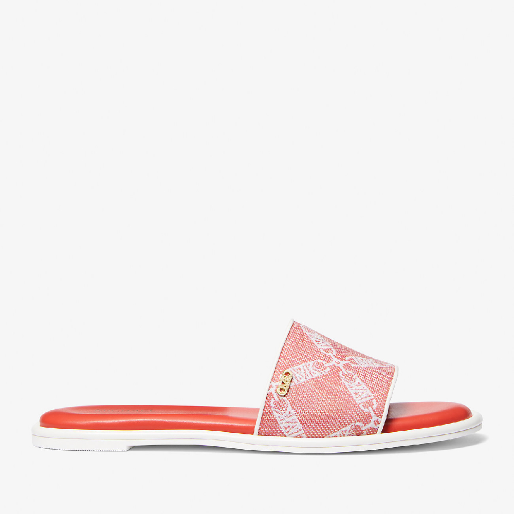 Шлепанцы Michael Michael Kors Saylor Empire Logo Jacquard Slide, розовый/белый