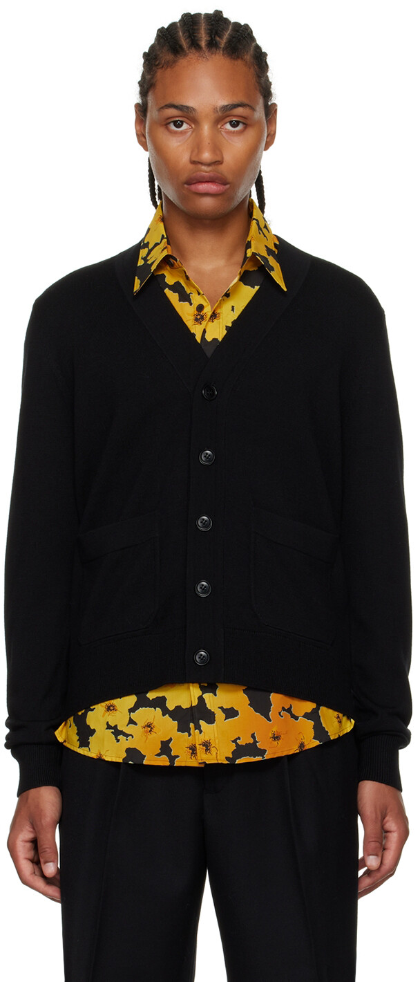 

Черный кардиган с Y-образным вырезом Dries Van Noten