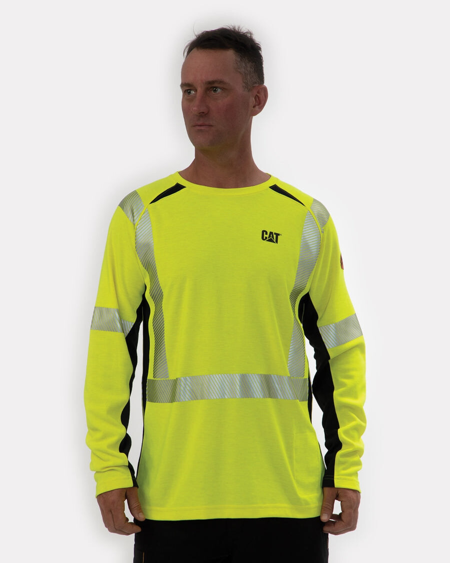 

Мужская рубашка FR Hi-Vis с длинным рукавом CAT, желтый