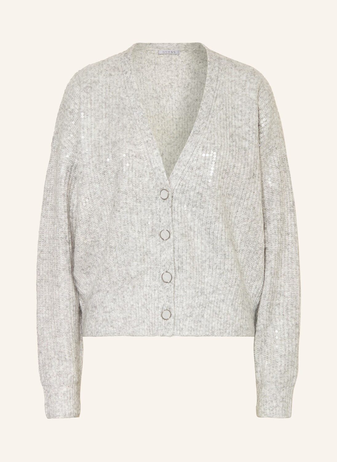 

Кардиган оверсайз Riley с пайетками Guess, серый