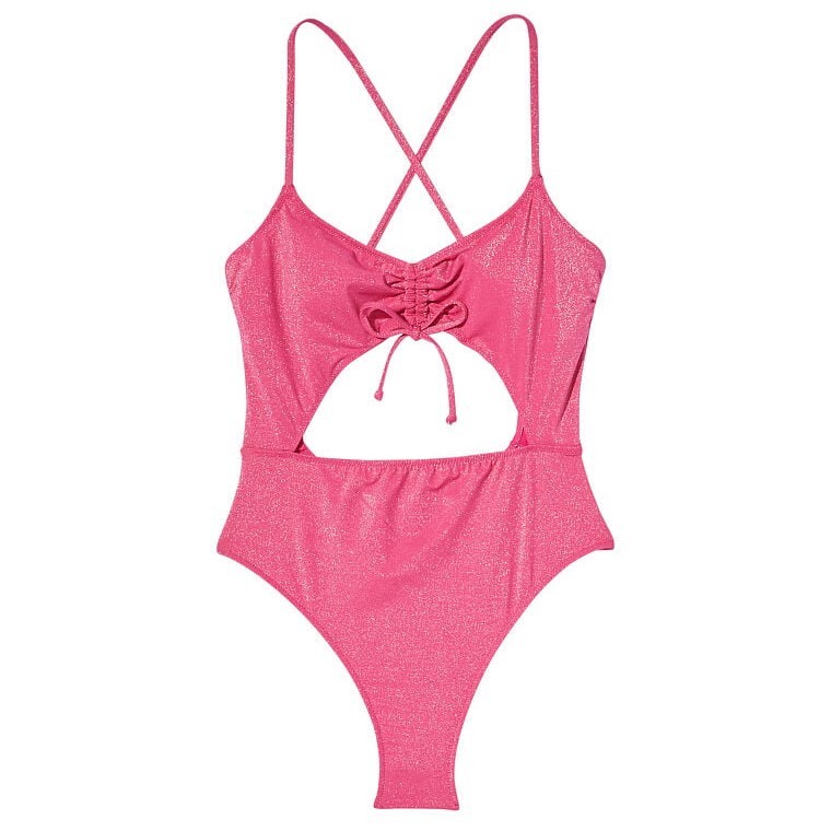 

Купальник Victoria's Secret Swim Ruched Shine Cutout, розовый