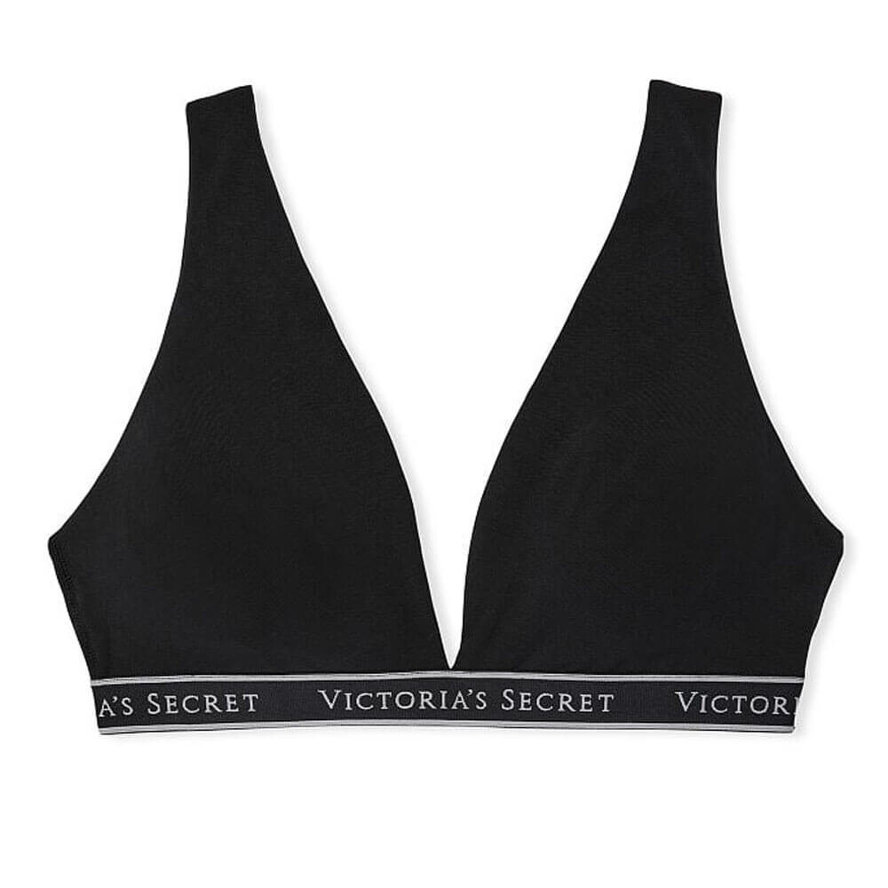 

Бюстгальтер бесшовный из хлопка Victoria's Secret Lounge, черный