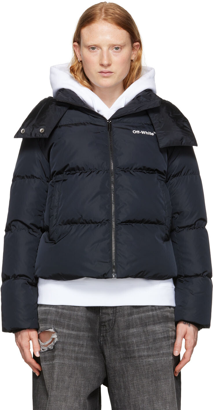 

Черный пуховик Diag Off-White