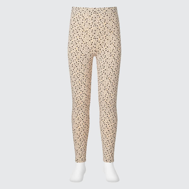 

Леггинсы Uniqlo Girls Cotton Dotted Print, бежевый