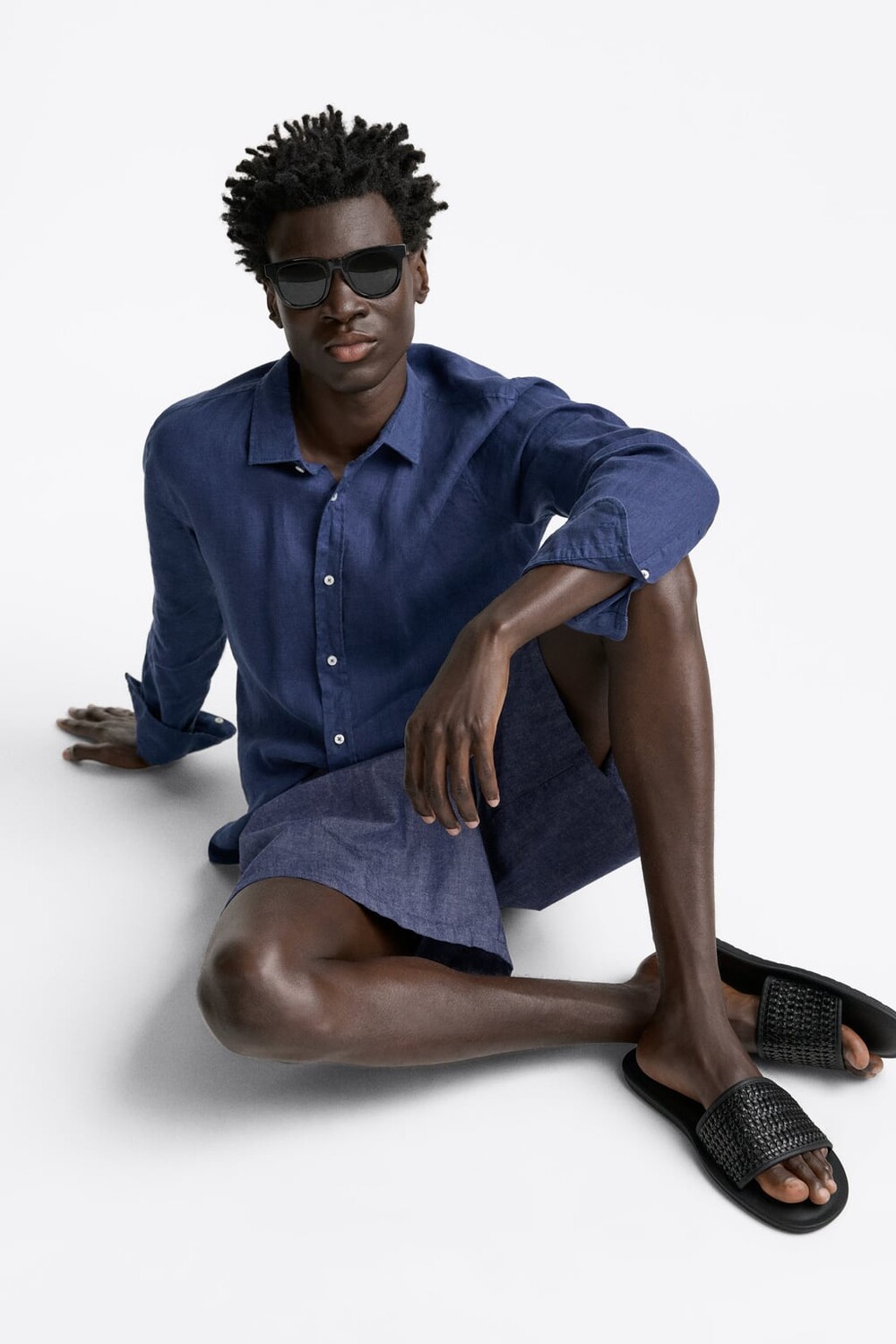 

Плетеные сандалии ZARA, черный