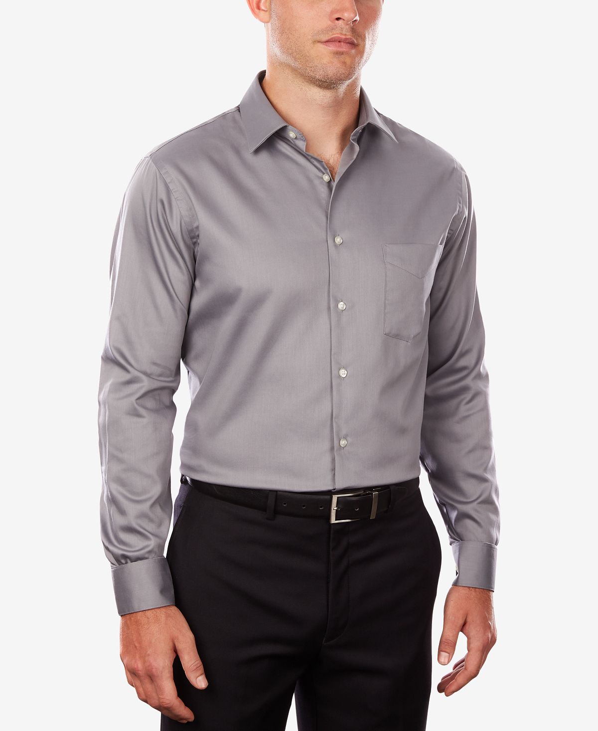 Мужская классическая/классическая рубашка из эластичного сатина без морщин Van Heusen, серый